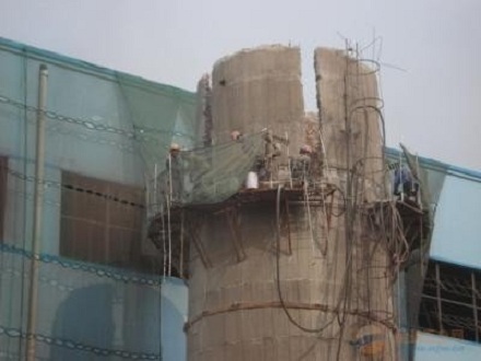 煙囪拆除活動(dòng)腳手架的搭設(shè)：